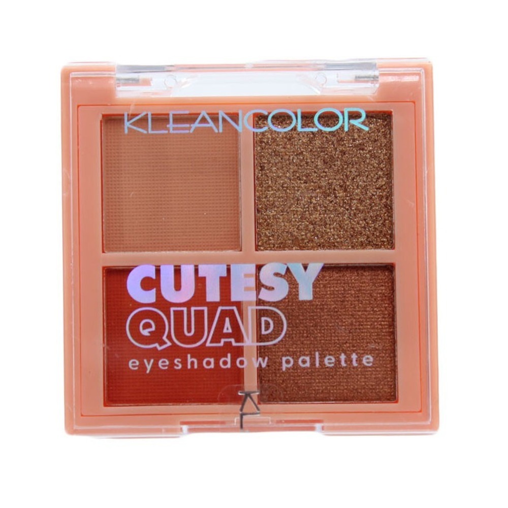 2 Pack KleanColor Cutesy Quad Eye Shadow Palette‎ In 4 Colors Copper Coin